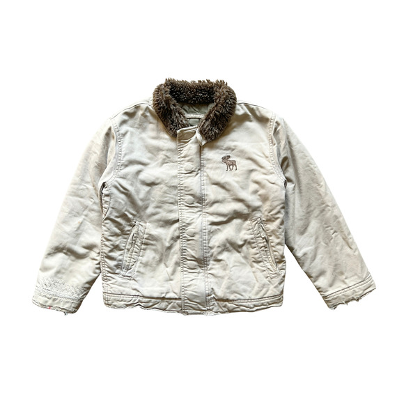 Vtg Y2K Abercrombie Adirondack Jacket Boys S Quilted Distressed Grunge Outdoor - Picture 1 of 13